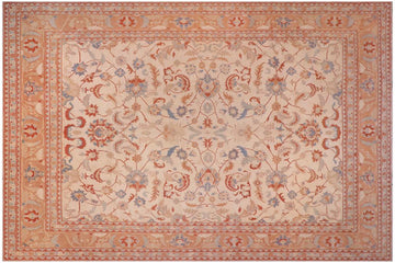 handmade Traditional Kafkaz Chobi Ziegler Ivory Rose Hand Knotted RECTANGLE 100% WOOL area rug 13 x 17